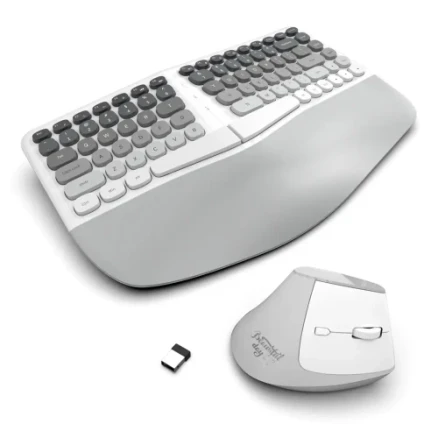 Mofii BOMI 2.4G Ergonomic Wireless Keyboard & Mouse with PU Leather
