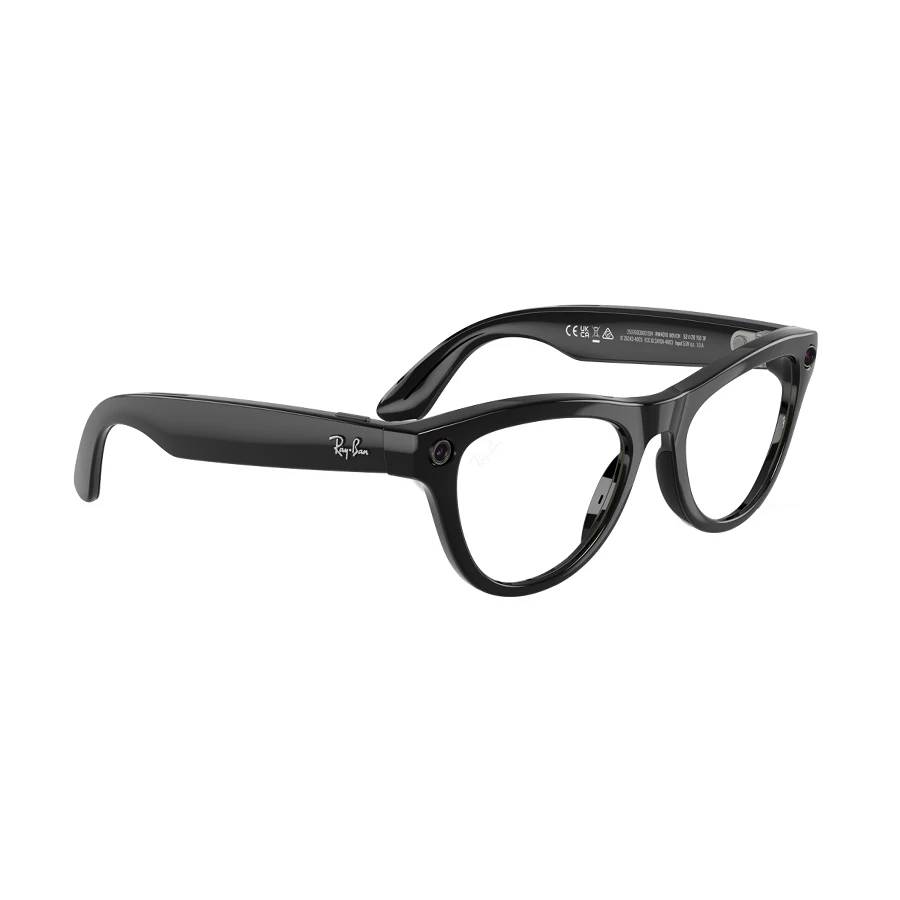 Meta Ray-Ban Skyler (Gen 1) Smart Glasses With Shiny Black Frame Clear to Amethyst Transitions Lens-iosbd