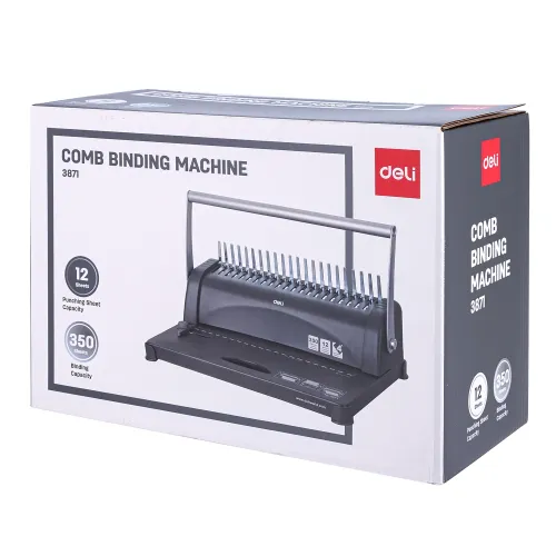 Deli E3871 350 Sheets Comb Spiral Binding Machine-IOSBD