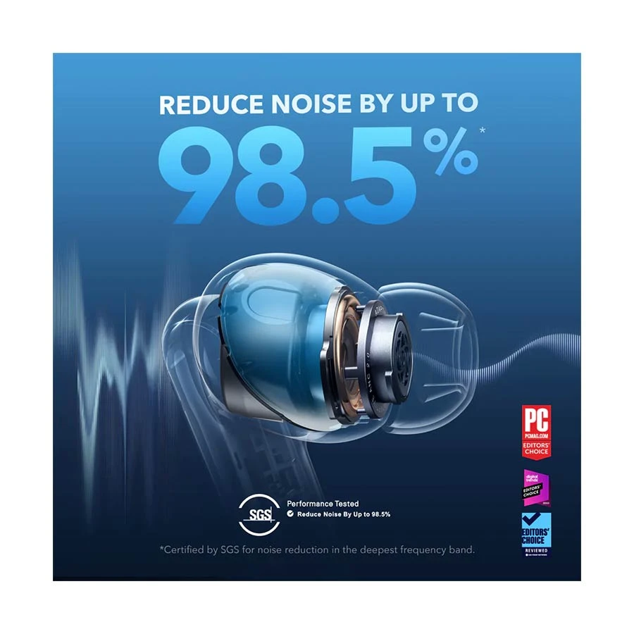 Anker Soundcore Liberty 4 NC ANC Clear White Bluetooth Earbuds-IOSBD