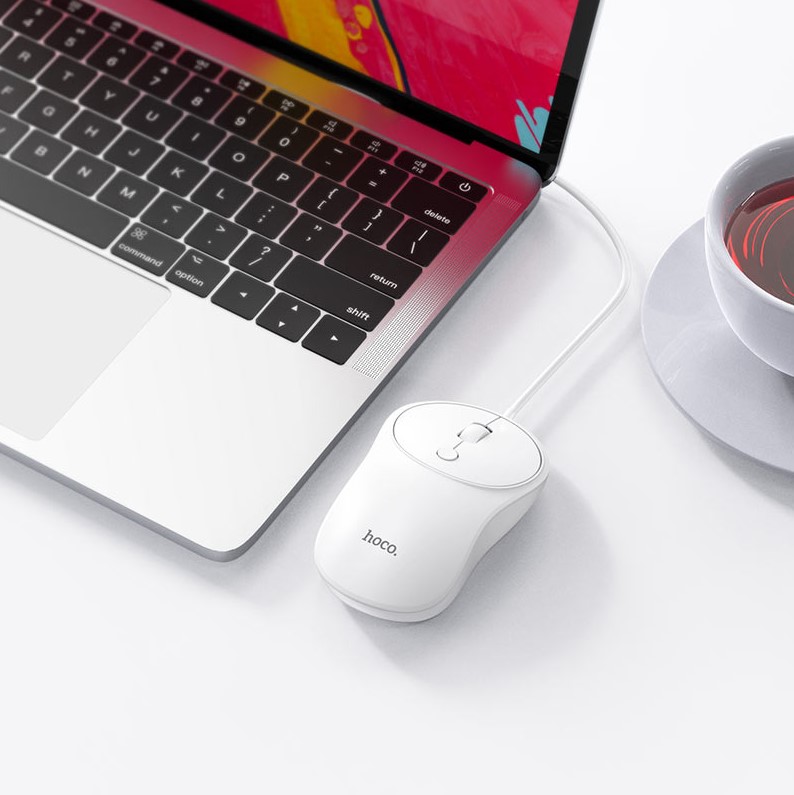 Hoco Wired Mouse GM13 Esteem 1.5m White-IOSBD