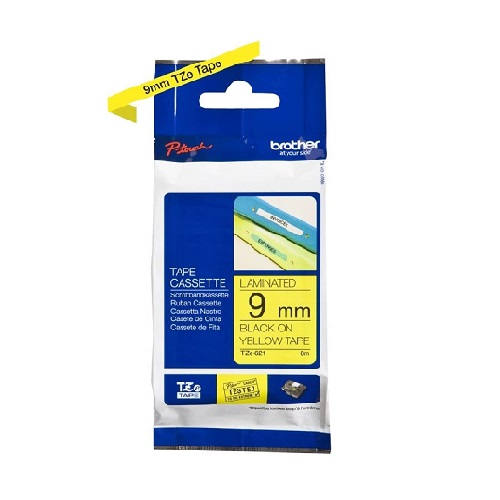 Brother TZe-621 Black on Yellow Tape Cartridge-IOSBD