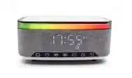 S300 Bluetooth-compatible Speaker Digital Alarm Clock 10W Wireless Charger Music Subwoofer with Colorful Light - White