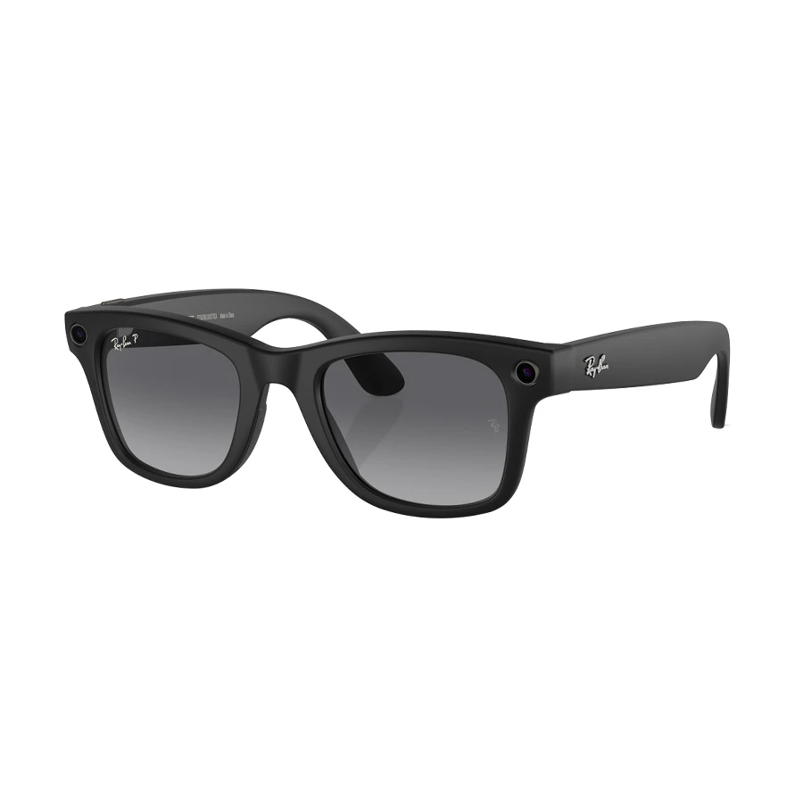 Meta Ray-Ban Wayfarer (Gen 1) Smart Glasses With Matte Black Frame & Graphite Polarized Gradient Lens-iosbd
