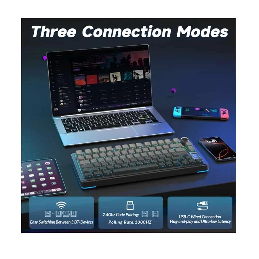 AULA S75 PRO Black Gradient Star Vector Mechanical Gaming Keyboard