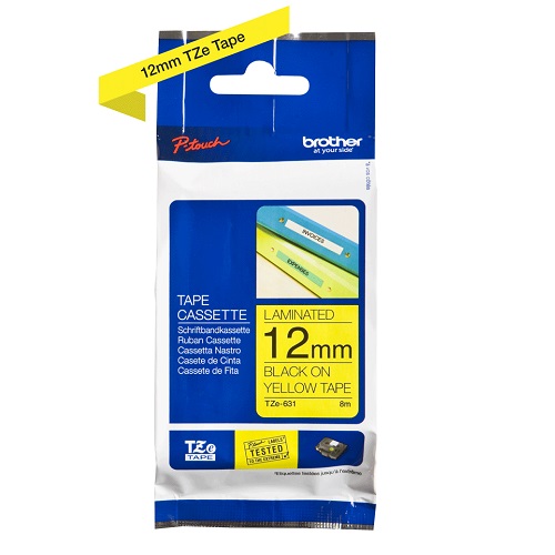 Brother TZe-631 Black on Yellow Tape Cartridge-IOSBD
