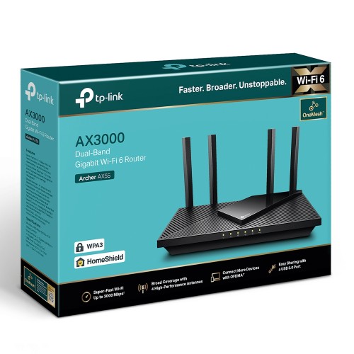 TP-Link Archer AX55 AX3000 Gigabit Dual-Band Wi-Fi Router-iosbd