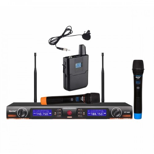 HTDZ HT-66B UHF Wireless Microphone System (1 Hand + 1 Tie or 2 Hand)-IOSBD