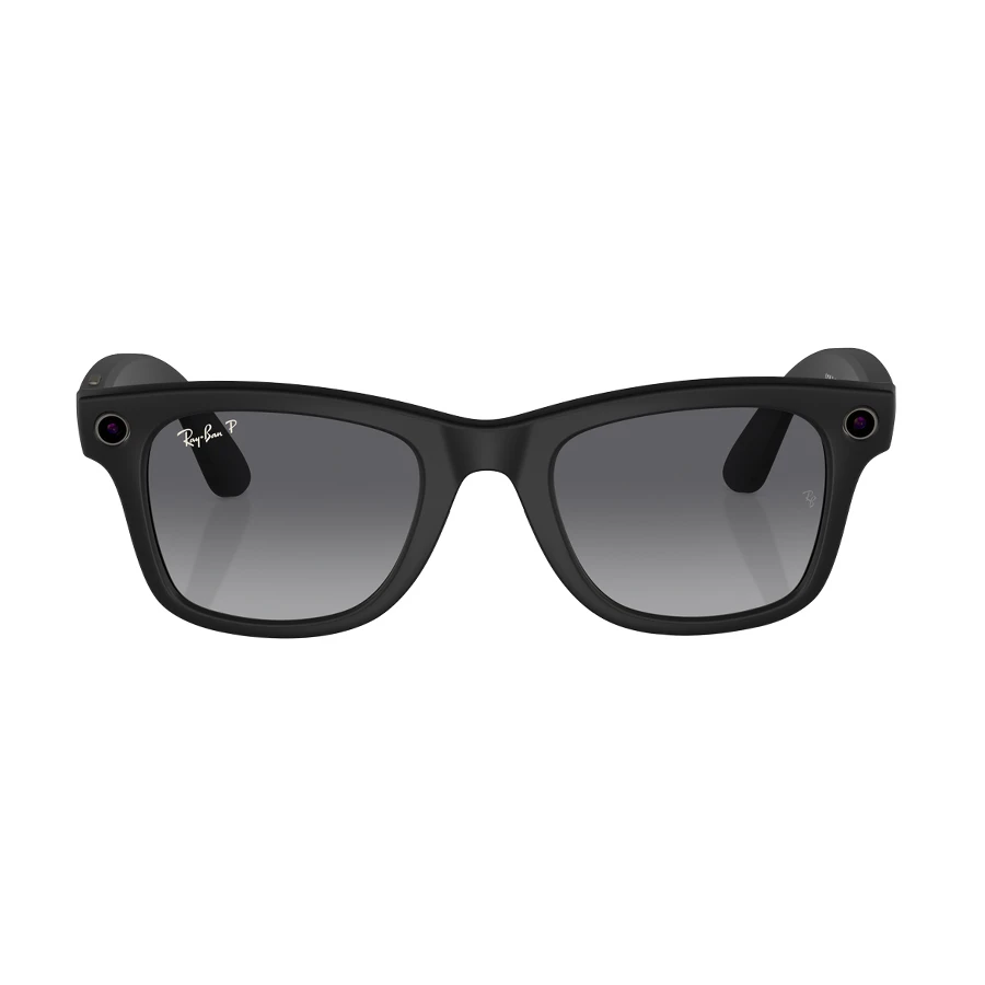 Meta Ray-Ban Wayfarer (Gen 1) Smart Glasses With Matte Black Frame & Graphite Polarized Gradient Lens-iosbd