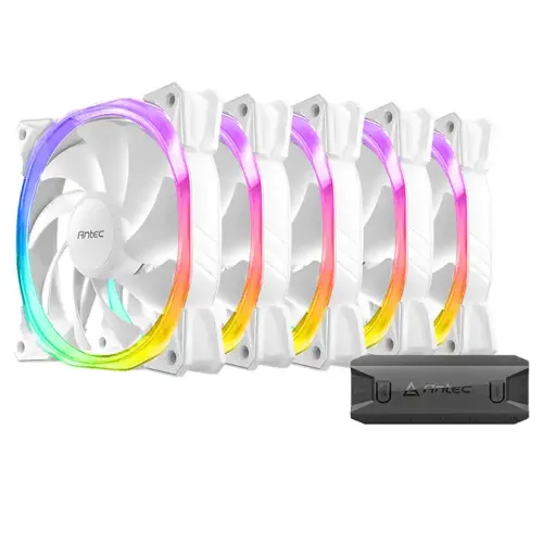 Antec Fusion 120 ARGB Case Fan White (5 in 1 Pack)-iosbd
