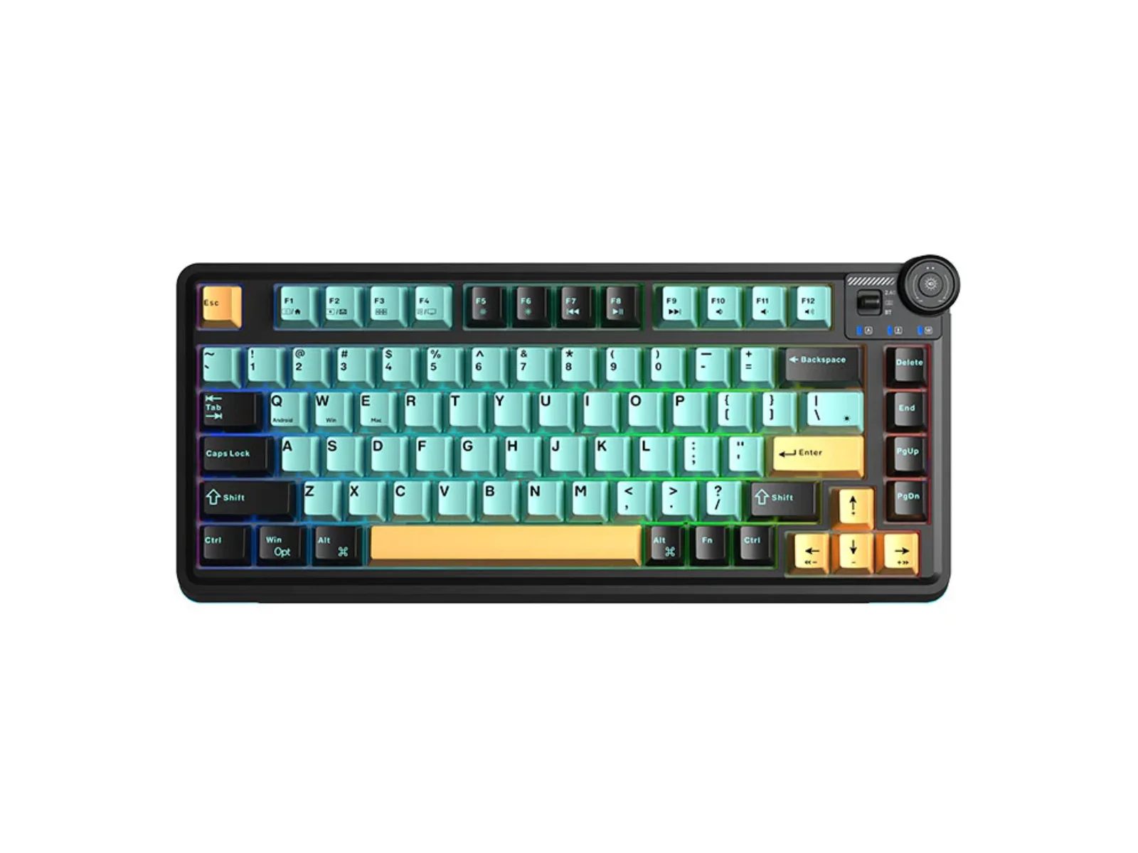 AULA AU75 Peacock Green Flower Field Gaming Keyboard