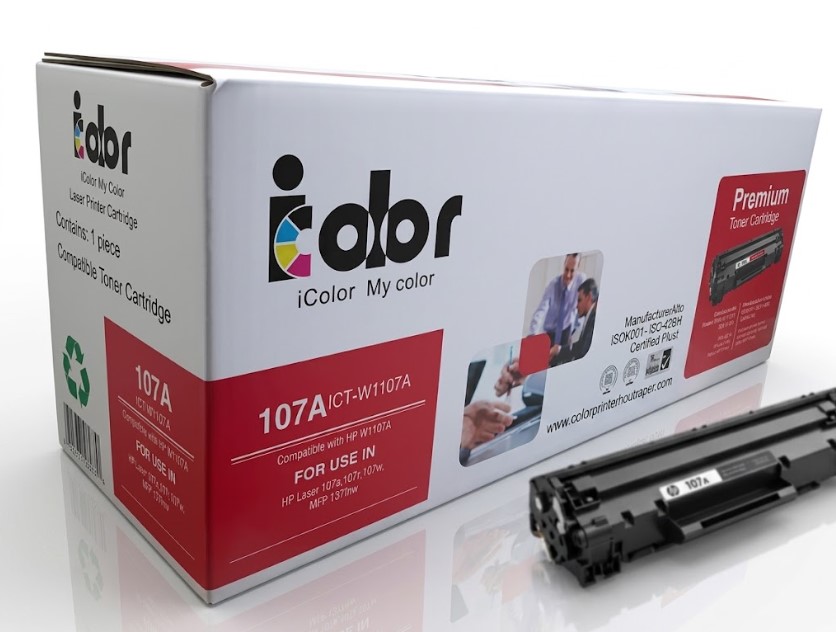 I-Color 107A (W1107A) Black Laser Toner With Chip