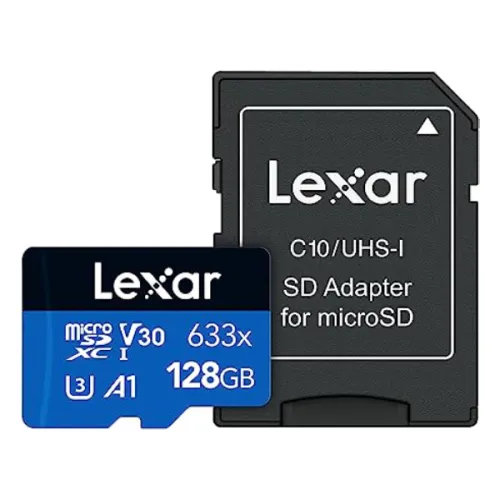 Lexar High-Performance 633x 128GB MicroSDXC UHS-I Memory Card with Adapter-IOSBD